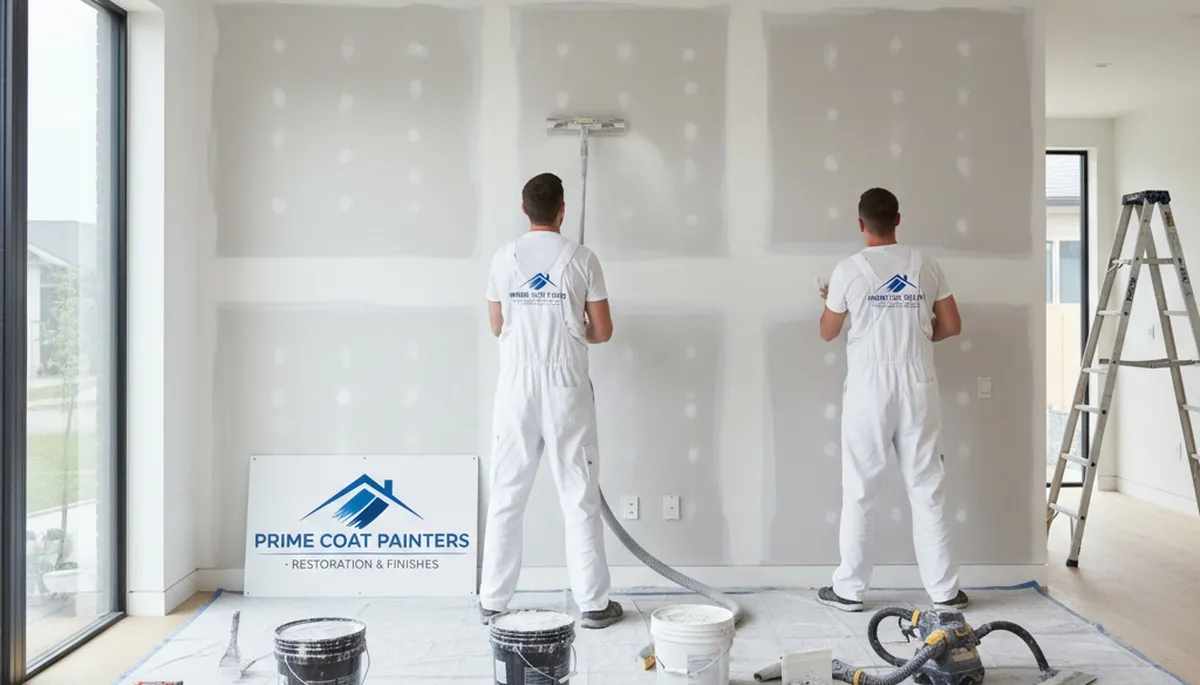 Painter repairing drywall cracks and holes in Modesto, CA home for smooth wall restoration