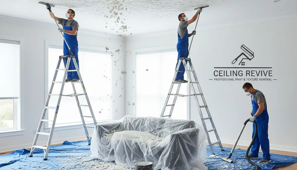 Professional popcorn ceiling removal service in Modesto, CA transforming textured ceilings